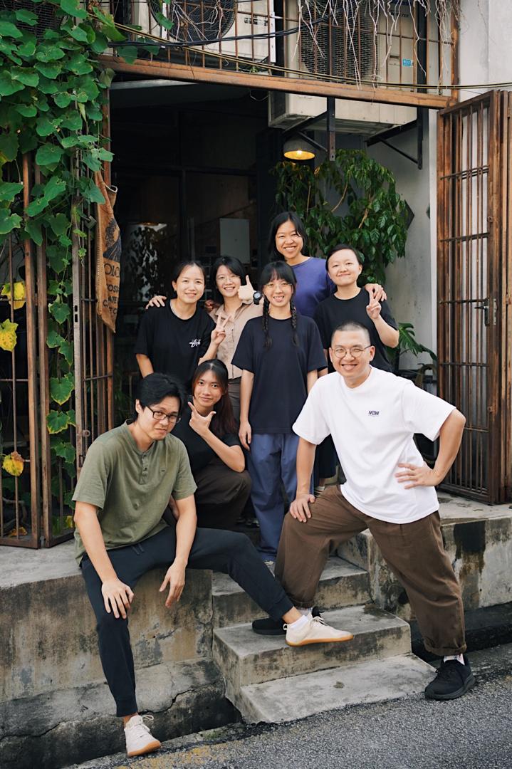 The Ome team outside the coffee bar on Lorong Toh Aka, George Town, Penang